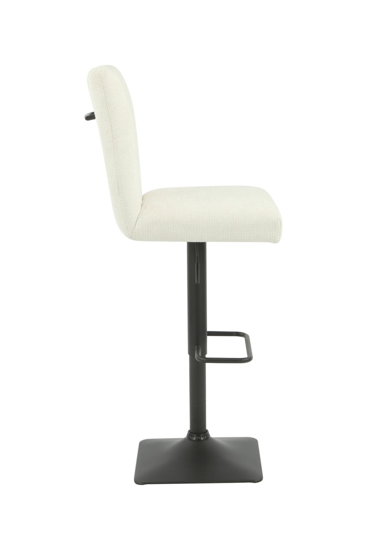 BARHOCKER Webstoff, Mikrofaser Beige Stahl erweiterbar, Sitzfläche 360° drehbar, mit Griff  - Beige/Schwarz, MODERN, Textil/Metall (46/103-123,5/56cm) - MID.YOU