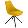 STUHL Echtleder Anthrazit, Gelb  - Anthrazit/Gelb, Design, Leder/Metall (55/87/62cm) - Bert Plantagie