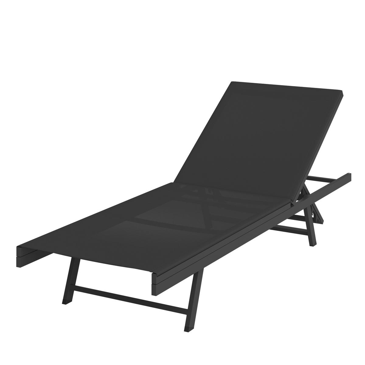 LEŽALJKA  crna  metal, tekstil      - crna, Basics, metal/tekstil (64/30/197cm) - Ambia Garden