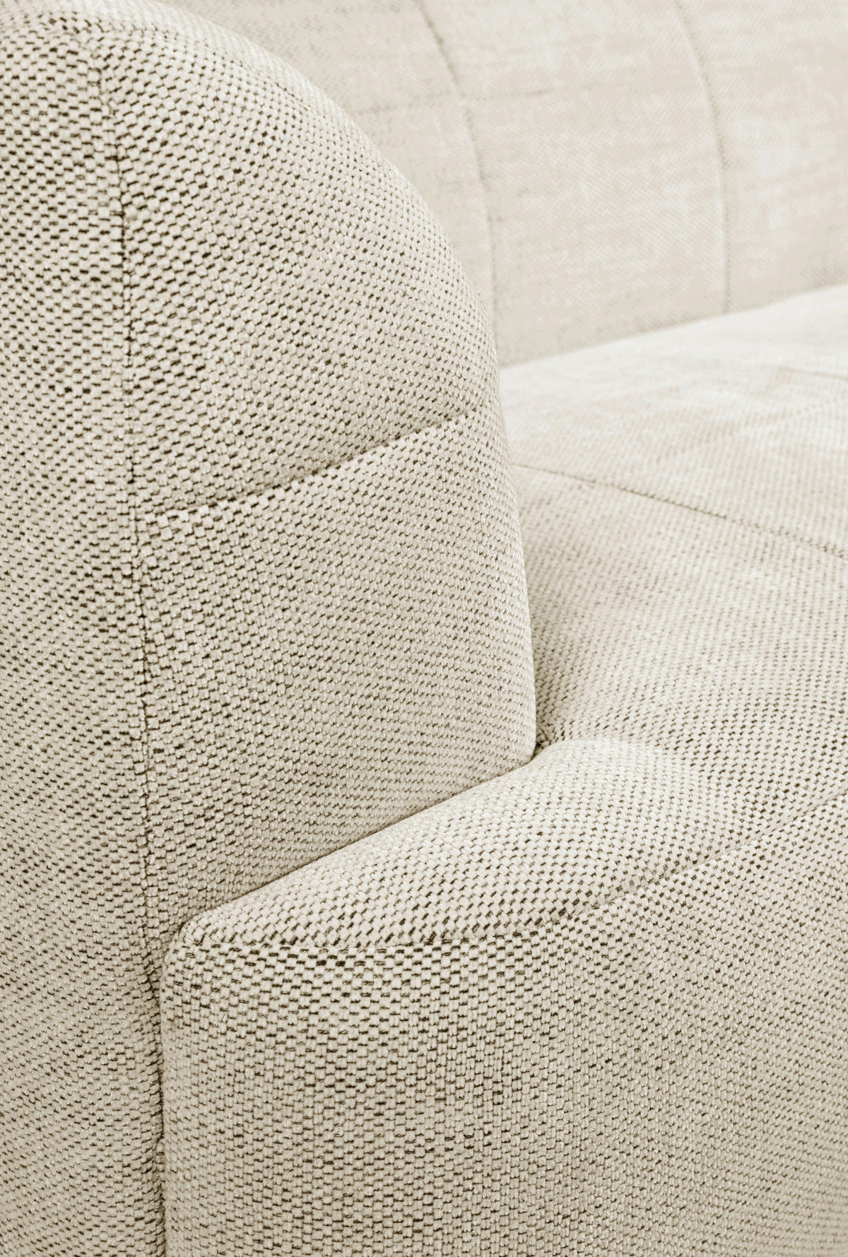 ECKSOFA in Struktur Creme  - Creme/Schwarz, Design, Textil/Metall (247/158cm) - MID.YOU