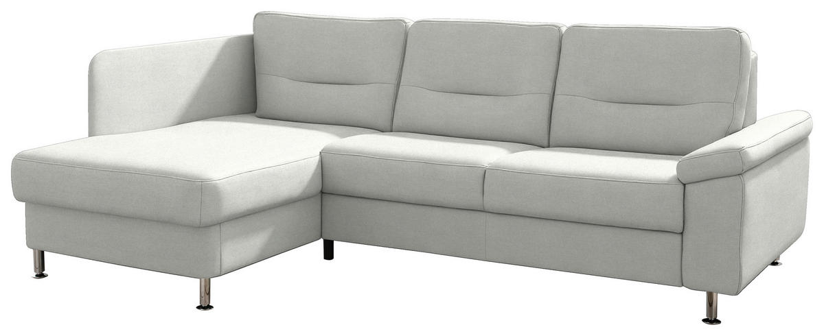 ECKSOFA Flachgewebe Silberfarben  - Silberfarben/Alufarben, Konventionell, Textil/Metall (160/244cm) - Beldomo Comfort