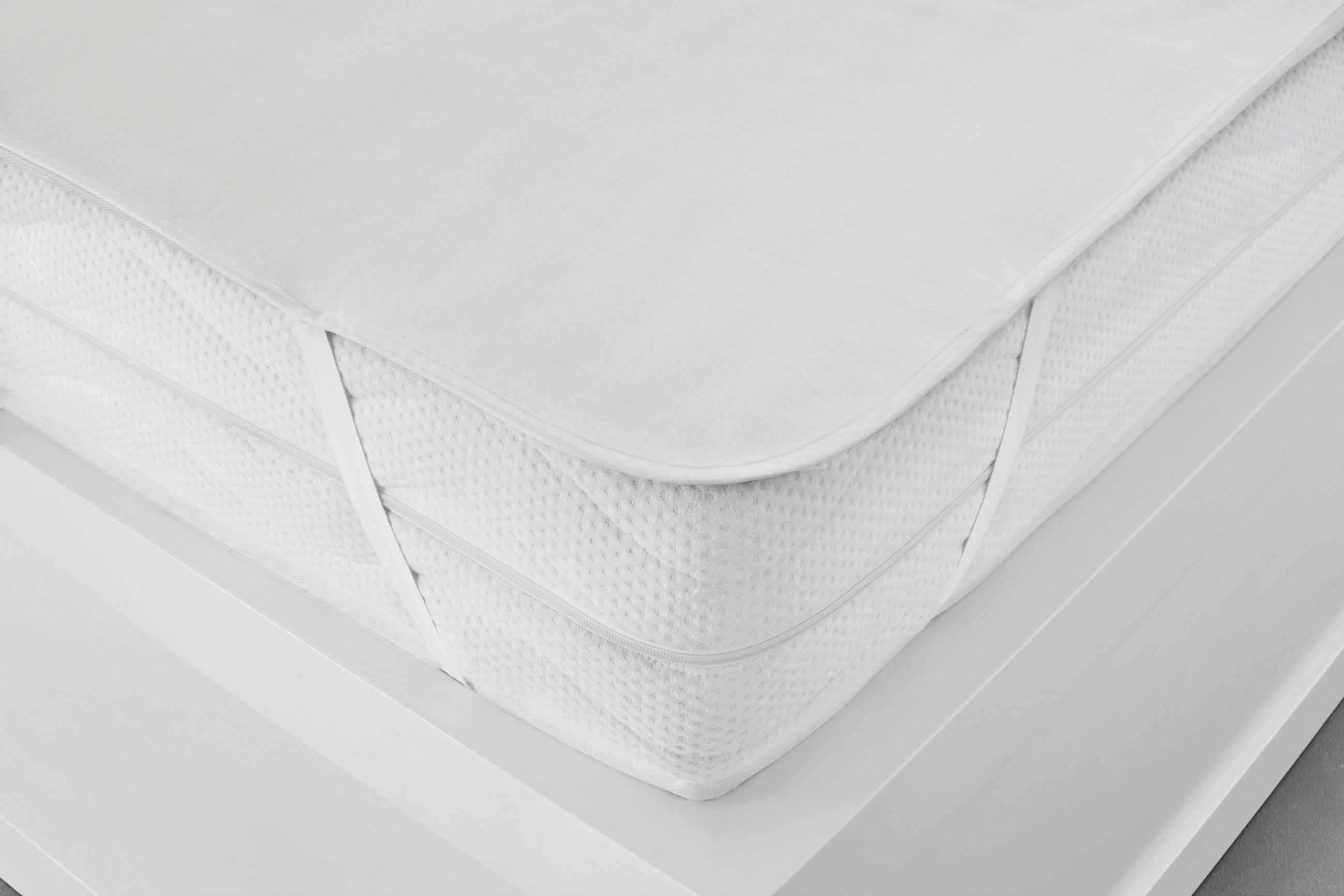 MATRATZENAUFLAGE 180/200 cm    - Creme, Basics, Textil (180/200cm)