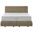 BOXSPRINGBETT 200/200 cm  in Beige  - Beige/Schwarz, Design, Kunststoff/Textil (200/200cm) - Johann Jakob