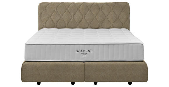 BOXSPRINGBETT 200/200 cm  in Beige  - Beige/Schwarz, Design, Kunststoff/Textil (200/200cm) - Johann Jakob