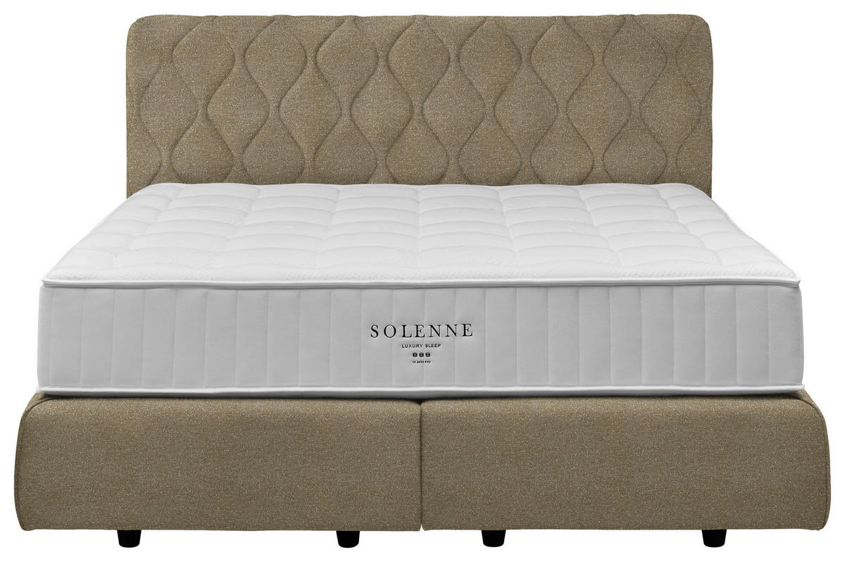 BOXSPRINGBETT 160/200 cm  in Beige  - Beige/Schwarz, Design, Kunststoff/Textil (160/200cm) - Johann Jakob