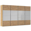 SCHWEBETÜRENSCHRANK - Chromfarben/Seidengrau, KONVENTIONELL, Glas/Holzwerkstoff (361/235/68cm) - Novel