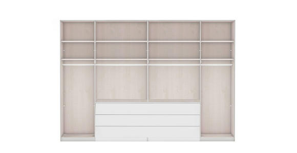 KLEIDERSCHRANK 300/236/58 cm 6-türig Grau, Eichefarben - Schieferfarben/Eichefarben, KONVENTIONELL, Glas/Holzwerkstoff (300/236/58cm) - Novel