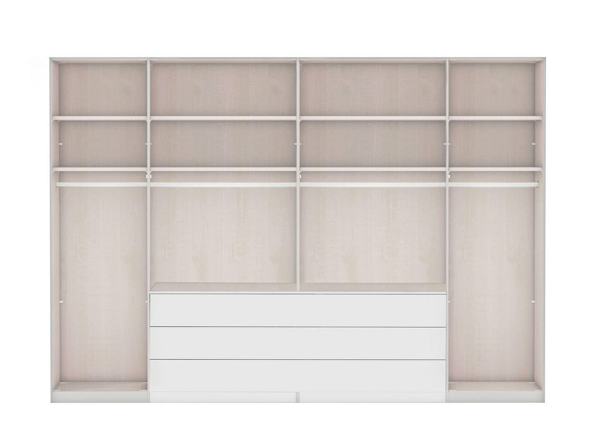 KLEIDERSCHRANK in Grau, Eichefarben  - Schieferfarben/Eichefarben, Konventionell, Glas/Holzwerkstoff (300/236/58cm) - Novel