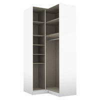 ECKKLEIDERSCHRANK 100/229/102 cm Silberfarben, Weiß  - Silberfarben/Alufarben, MODERN, Holzwerkstoff (100/229/102cm) - Rauch Möbel