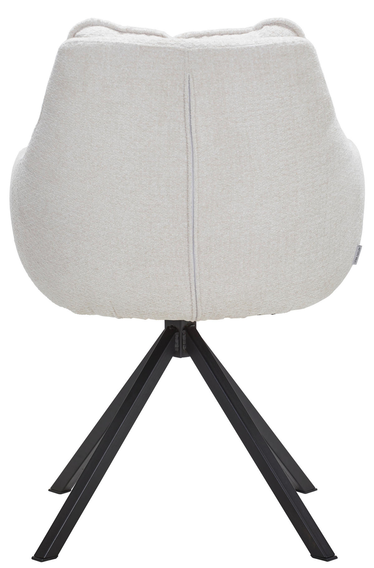 ARMLEHNSTUHL  in Stahl Chenille  - Beige/Schwarz, KONVENTIONELL, Textil/Metall (59/86/69,5cm) - Linea Natura