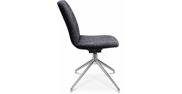 STUHL in Aluminium Bouclé Metall, Textil - Lavagrau/Alufarben, Design, Textil/Metall (46/81,5-84,5/55cm) - Johann Jakob