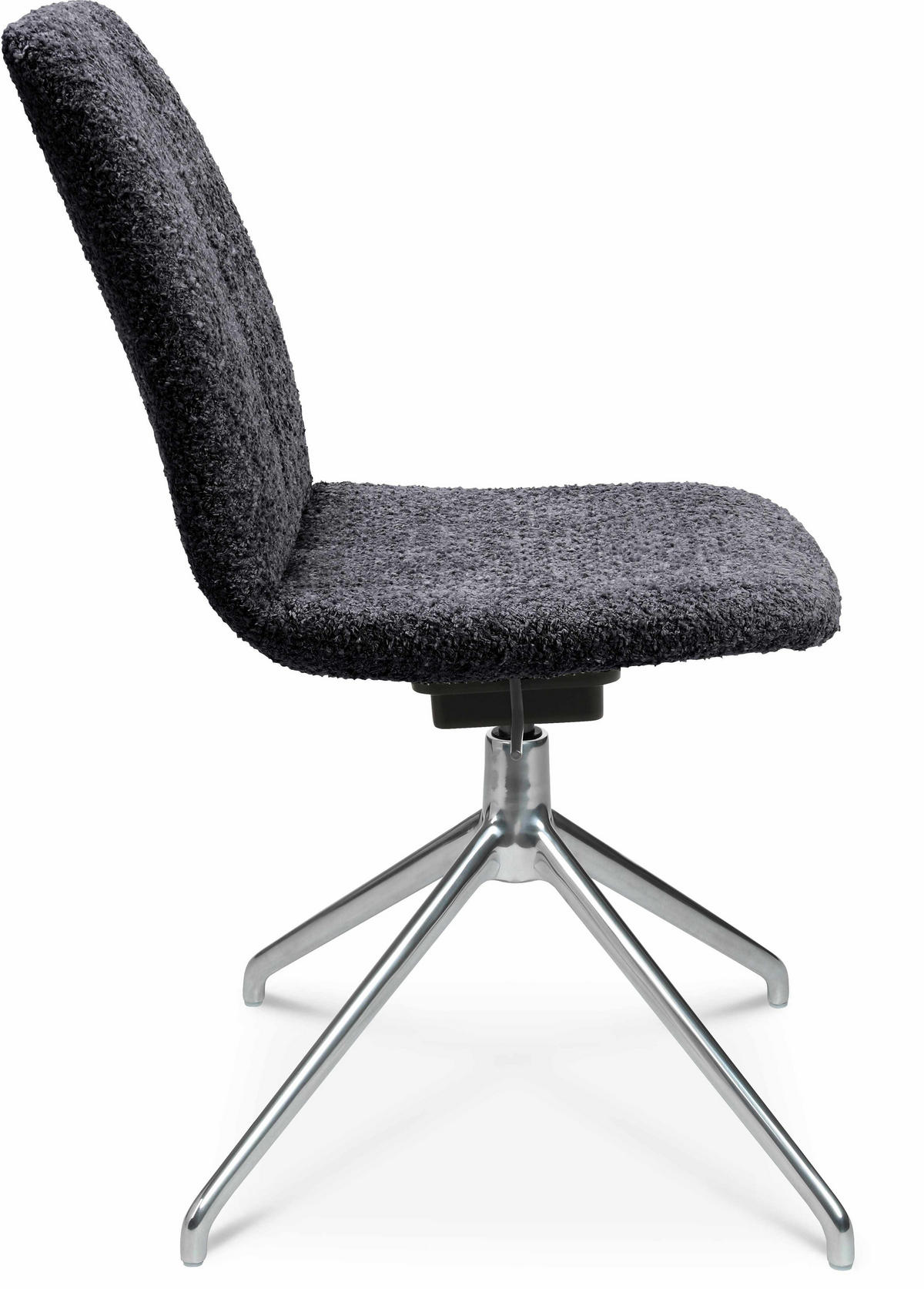 STUHL  in Aluminium Bouclé  - Lavagrau/Alufarben, Design, Textil/Metall (46/81,5-84,5/55cm) - Johann Jakob