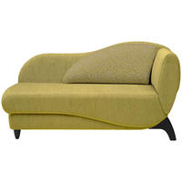 RÉCAMIERE Hellgrün Webstoff  - Schwarz/Hellgrün, MODERN, Holz/Textil (171-190/87/84cm) - Joka