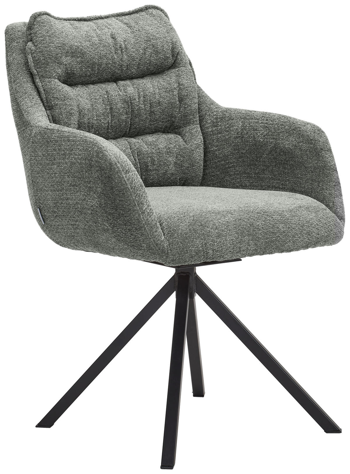 ARMLEHNSTUHL  in Stahl Chenille  - Türkis/Schwarz, KONVENTIONELL, Textil/Metall (59/86/69,5cm) - Linea Natura