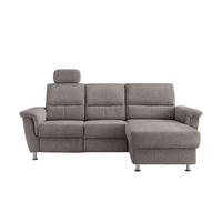 ECKSOFA in Chenille Graubraun  - Chromfarben/Graubraun, Modern, Textil/Metall (231/165cm) - Livetastic