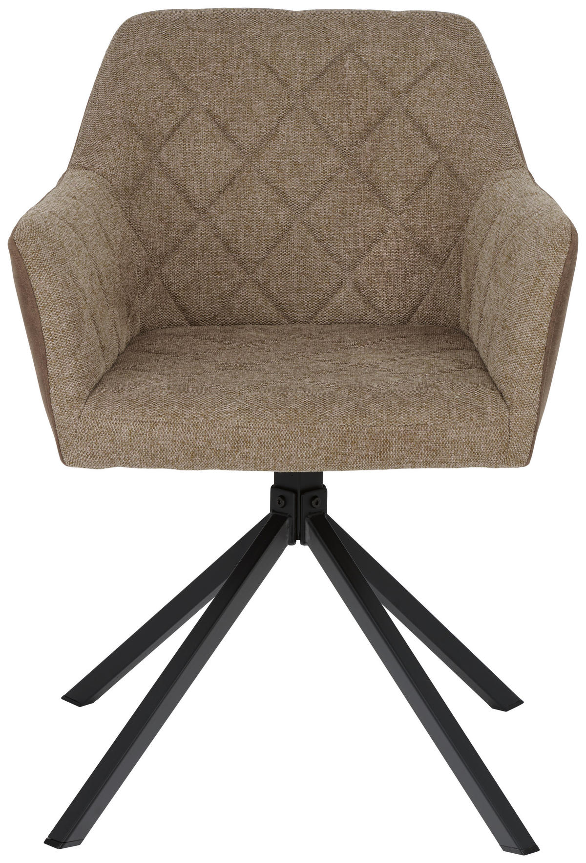 ARMLEHNSTUHL  in Stahl Webstoff, Mikrofaser  - Beige/Schwarz, MODERN, Textil/Metall (56/81/60,5cm) - MID.YOU