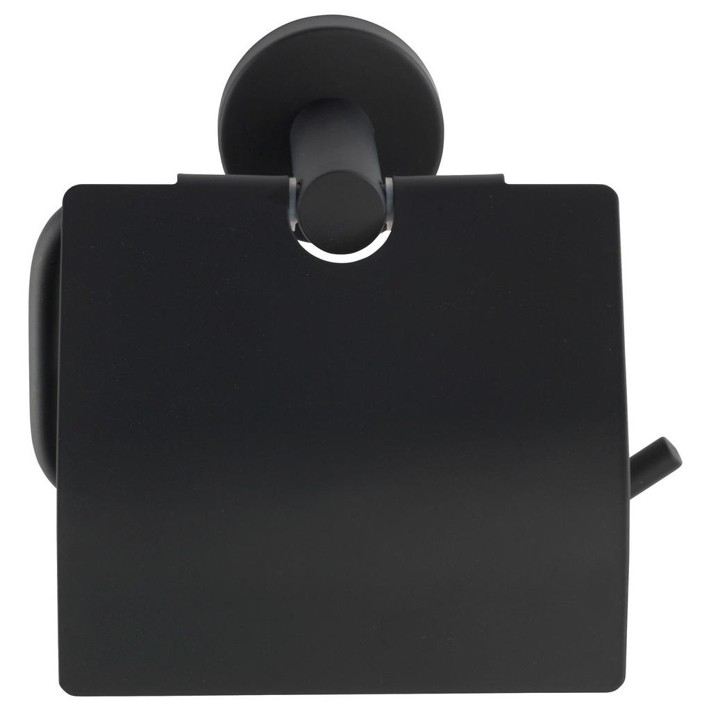 Thumbnail - Wenko Toilettenpapierhalter Bosio Black, Schwarz, Metall, 15x13.5x7 cm, Badezimmer, WC Ausstattung, Toilettenpapierhalte...