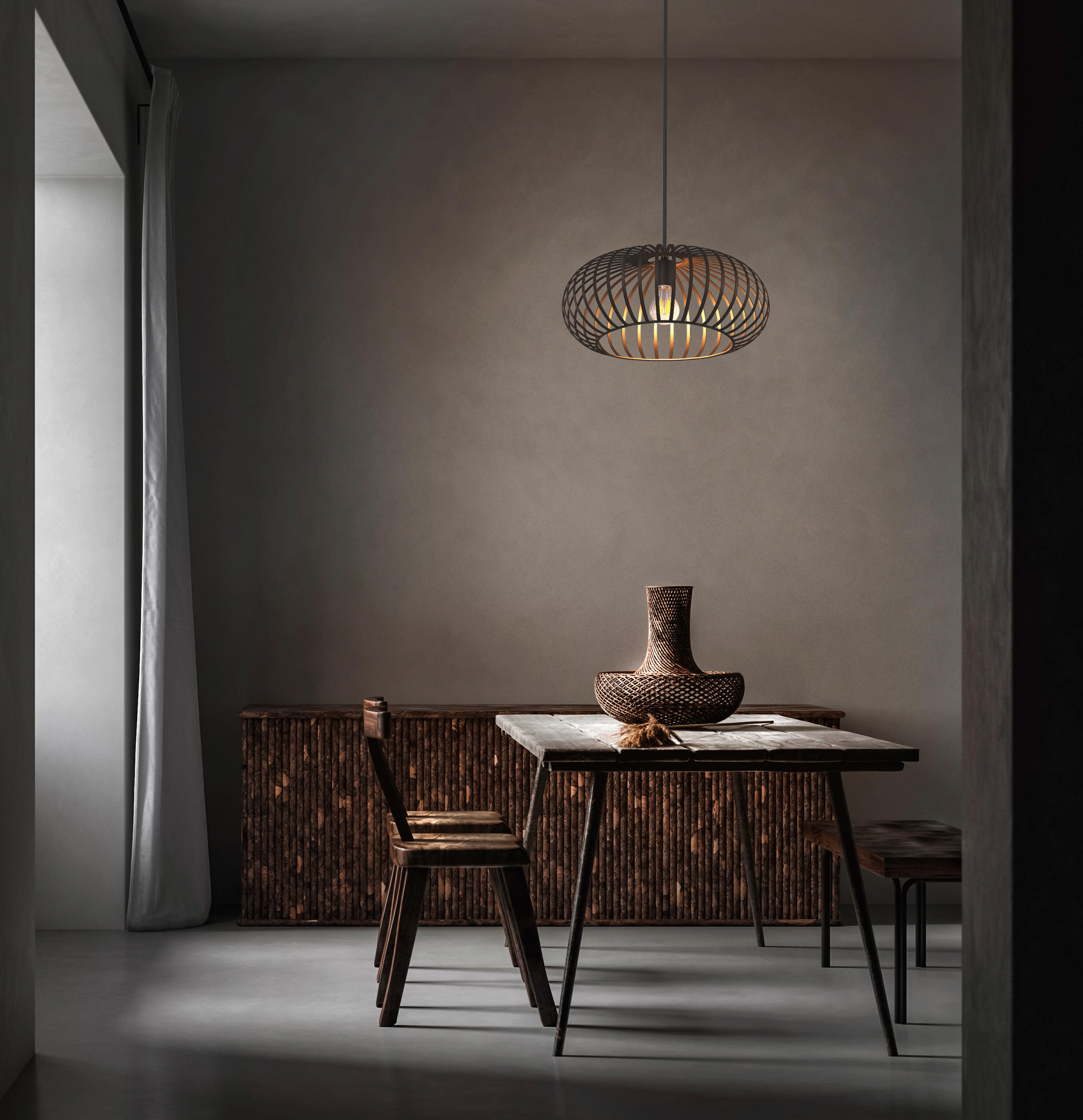HÄNGELEUCHTE 40/150 cm    - Braun, Konventionell, Metall (40/150cm)