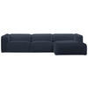 ECKSOFA in Webstoff Blau  - Blau/Schwarz, Design, Kunststoff/Textil (332/163cm) - Stylife