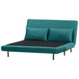 SCHLAFSOFA Samt Petrol  - Petrol/Naturfarben, Design, Holz/Textil (141/81/90cm) - Carryhome