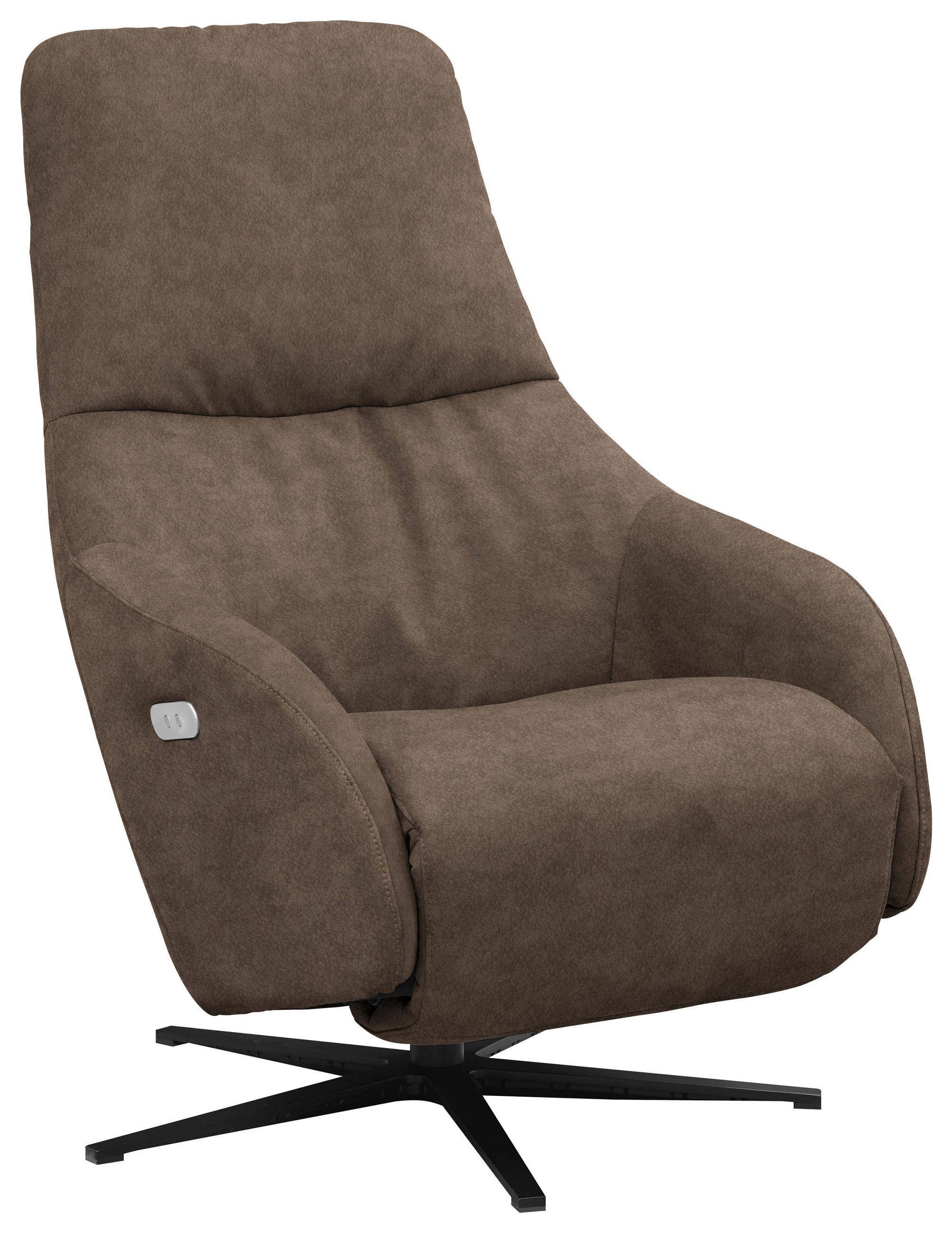 RELAXSESSEL in Textil Braun  - Schwarz/Braun, Design, Textil/Metall (77/108/95cm) - Chilliano