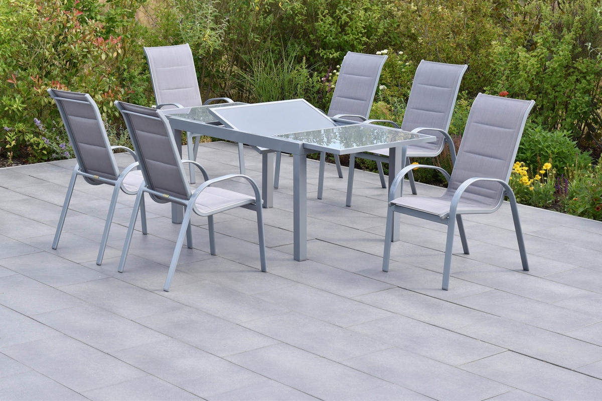 GARTENSET 9-teilig  - Silberfarben/Braun, MODERN, Textil/Metall - Gardenson