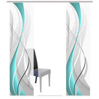 FLÄCHENVORHANG in Petrol halbtransparent  - Petrol, Design, Textil (60/245cm)