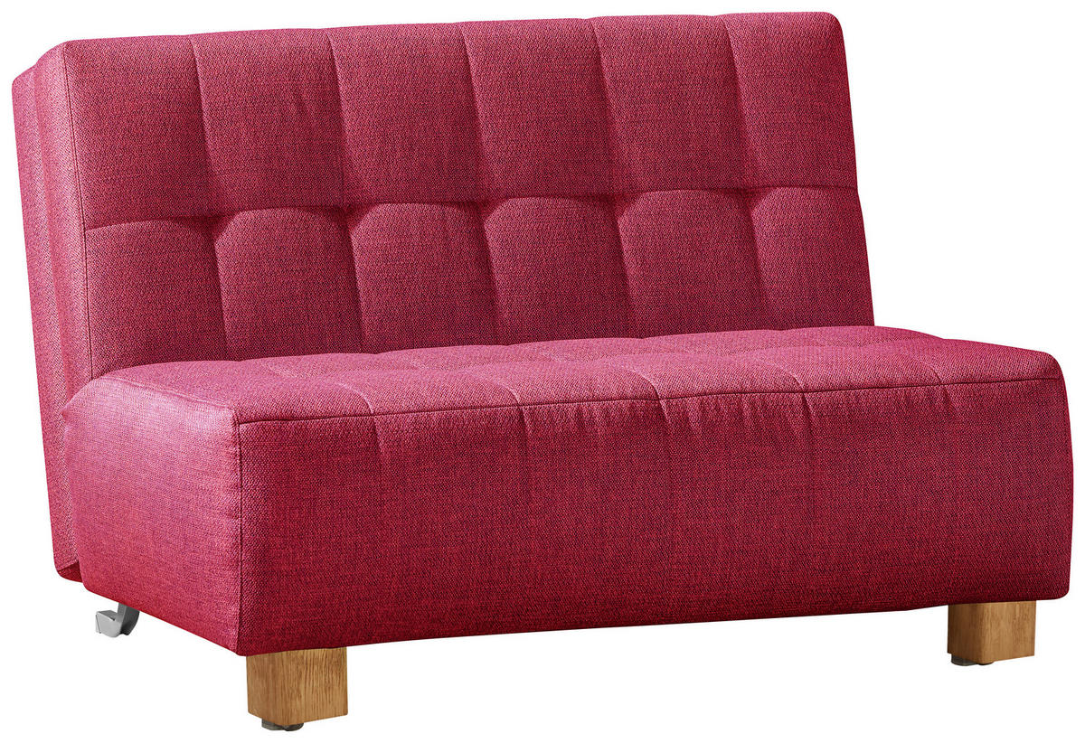 SCHLAFSOFA Textil Rot  - Rot/Naturfarben, Design, Holz/Textil (125/92/102cm) - Novel