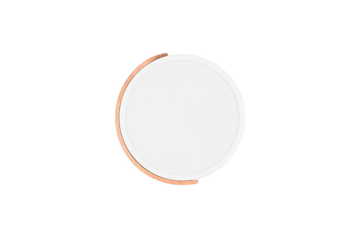 LED-DECKENLEUCHTE  31,5/3,5 cm    - Weiss/Braun, Basics, Holz/Kunststoff (31,5/3,5cm)