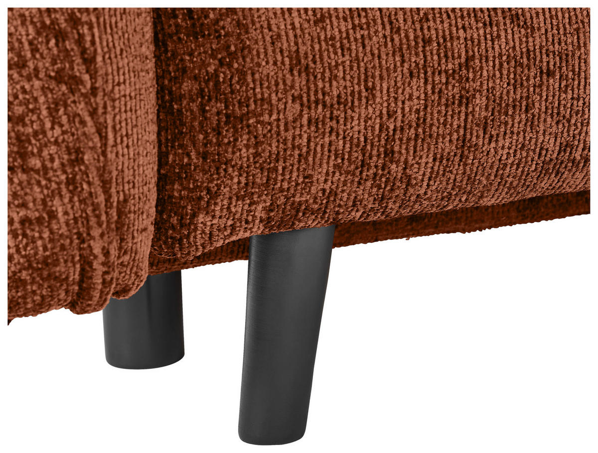 SCHLAFSOFA Chenille Terracotta  - Terracotta/Schwarz, KONVENTIONELL, Holz/Textil (238/99/108cm) - Carryhome
