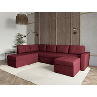 WOHNLANDSCHAFT TERMOLI Rot Jacquard  - Rot/Schwarz, Design, Kunststoff/Textil (155/296/155cm) - MID.YOU