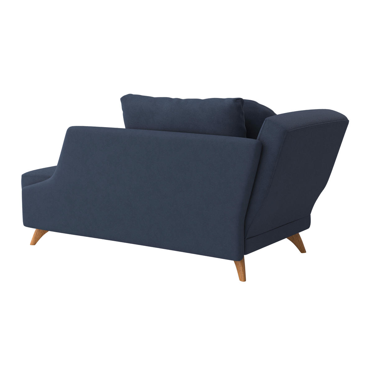 RÉCAMIERE in Flachgewebe Dunkelblau  - Eichefarben/Dunkelblau, Modern, Holz/Textil (205/74/94cm) - Bali