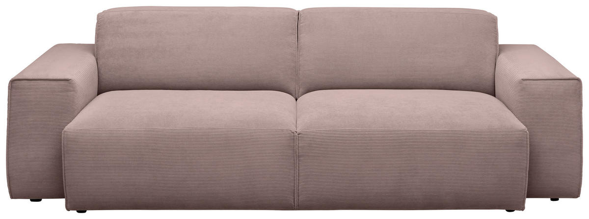 3-SITZER-SOFA in Cord Altrosa  - Schwarz/Altrosa, Design, Kunststoff/Textil (236/71/101cm) - Pure Home Lifestyle