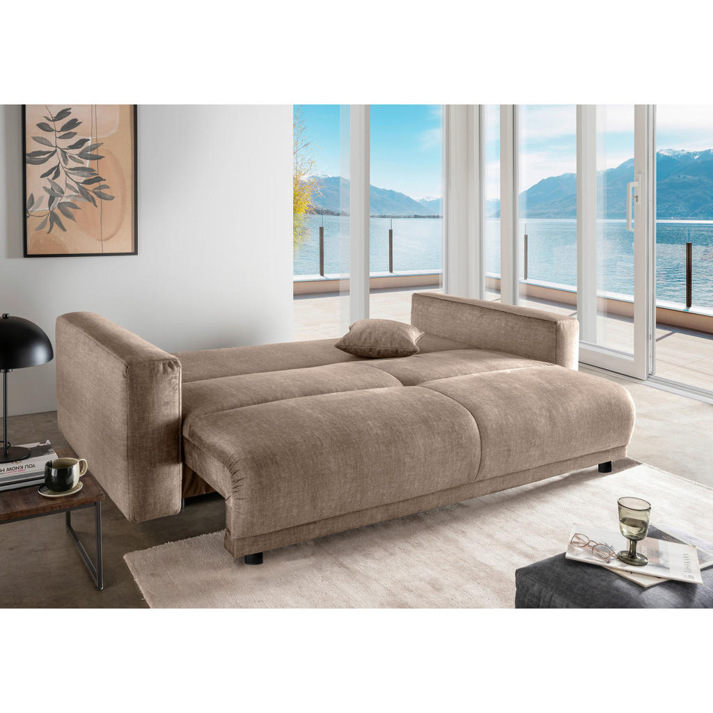 Thumbnail - Livetastic Schlafsofa, Hellbraun, Textil, Uni, 4-Sitzer, Füllung: Schaumstoff, 245x86x126 cm, Made in EU, Liegefunktion,...