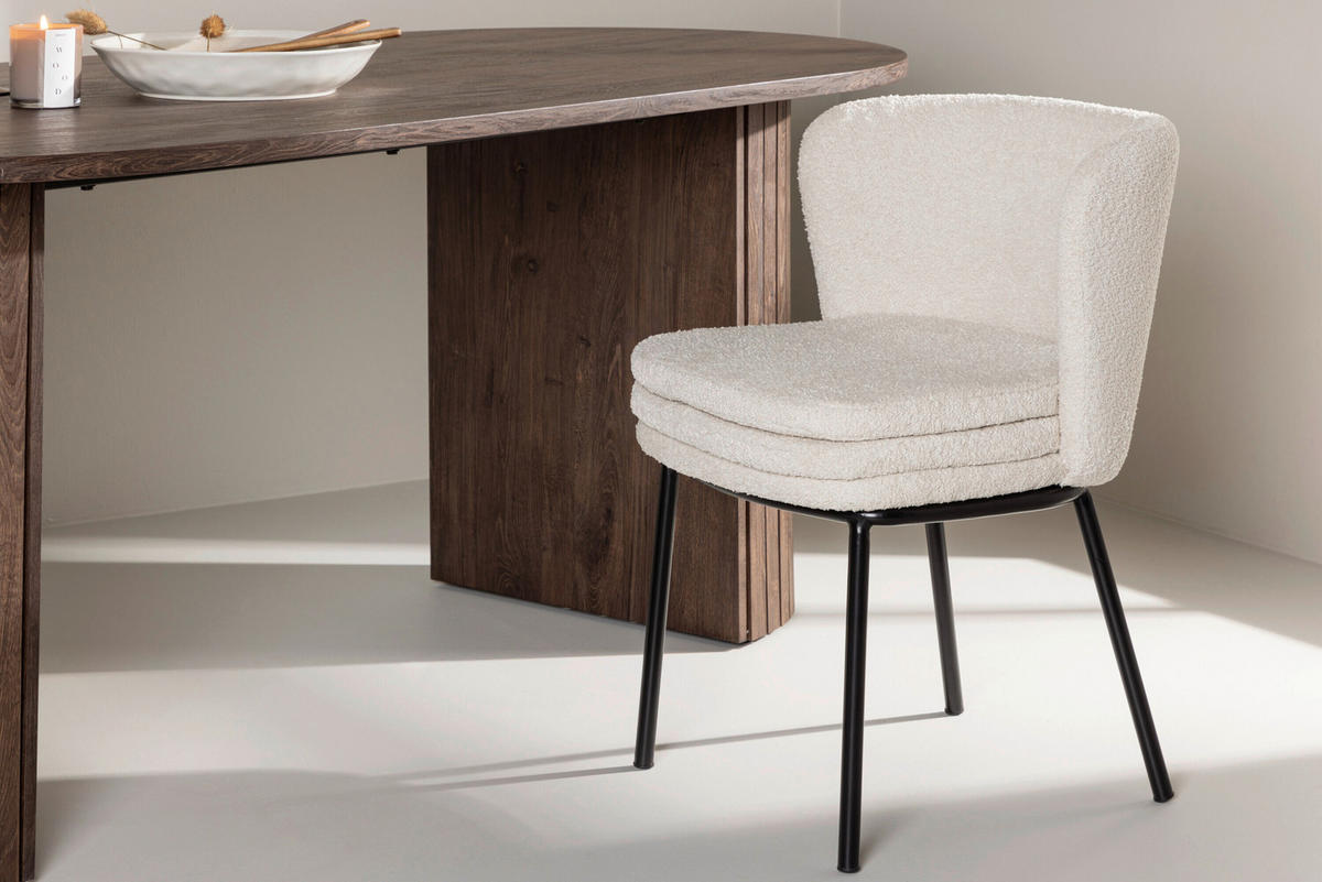 STOLSET 2 styck kan torkas av   svart, vit  - vit/svart, Modern, metall/textil (47/77/57cm) - Livetastic