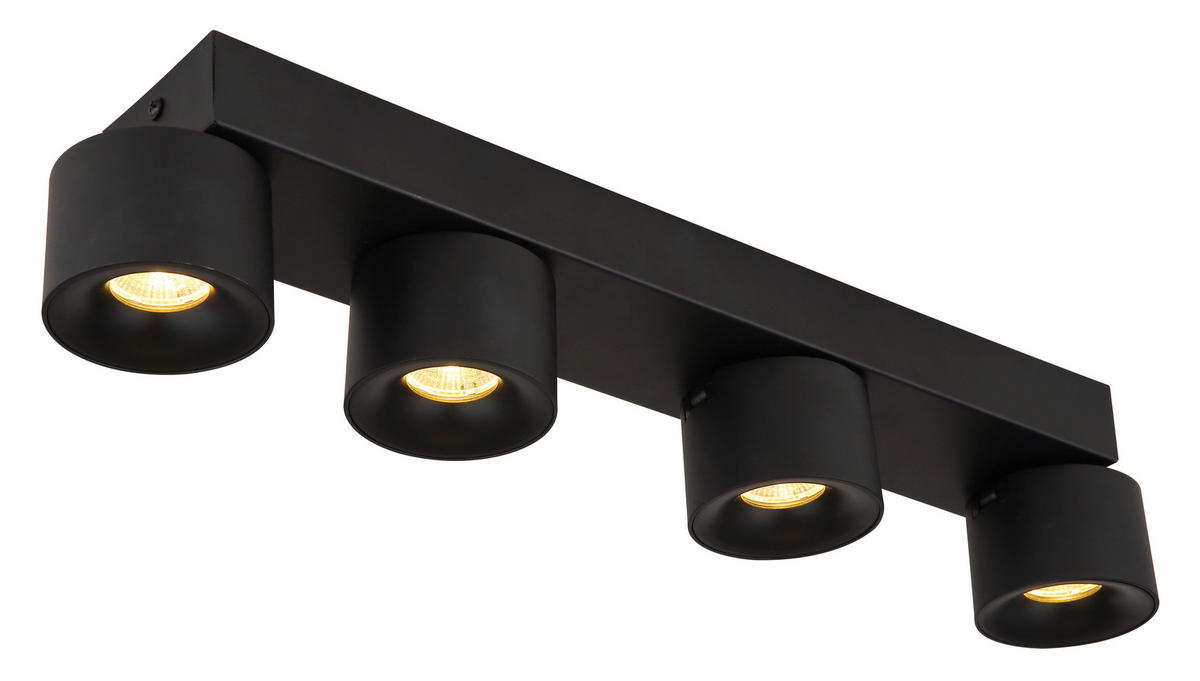 LED ZÁŘIČ, 45,5/7,2/12 cm - černá/průhledné, Design, kov/plast (45,5/7,2/12cm) - Globo