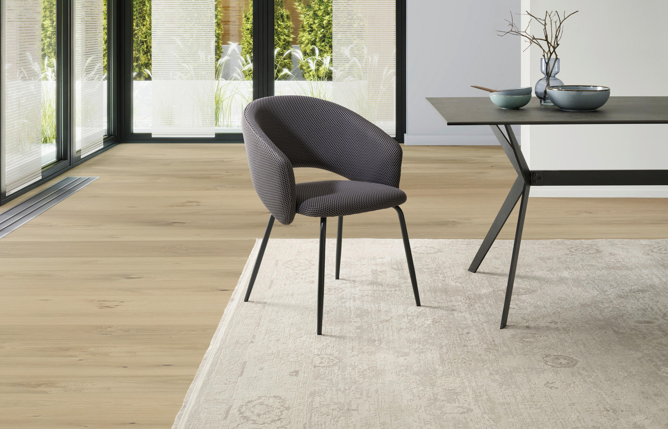 ŽIDLE S PODRUČKAMI, železo, síťovina, šedá - šedá/černá, Moderní, kov/textil (58/80/60cm) - MID.YOU