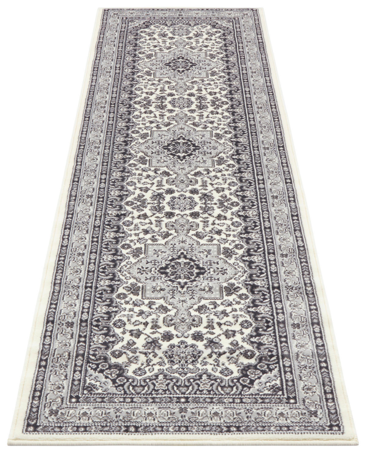 LÄUFER 80/250 cm Mirkan  - Creme/Grau, Basics, Kunststoff/Textil (80/250cm)