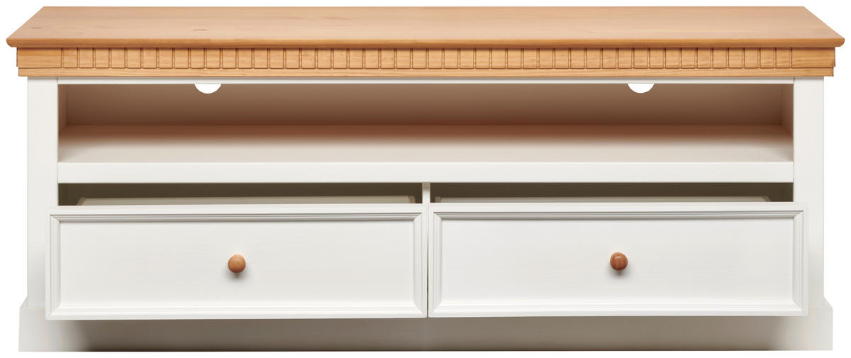LOWBOARD 169/63/42 cm  - Naturfarben/Weiß, ROMANTIK / LANDHAUS, Holz (169/63/42cm) - MID.YOU