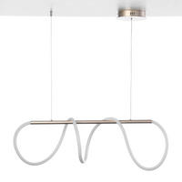 LED-HÄNGELEUCHTE 90/90/120 cm   - Silberfarben, Design, Kunststoff/Metall (90/90/120cm)