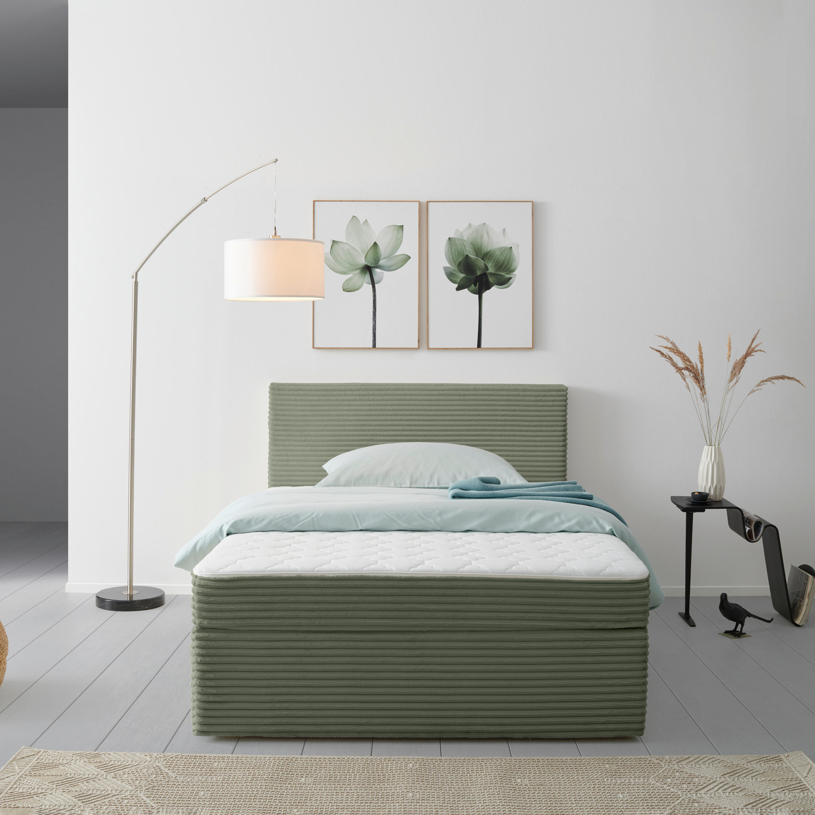 BOXBETT 120/200 cm  in Grün  - Grün, Modern, Holz/Textil (120/200cm) - MID.YOU