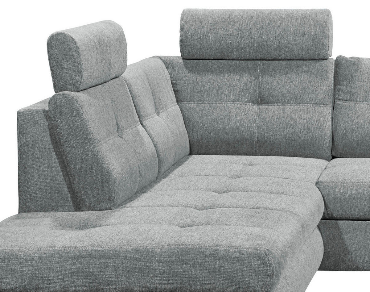 WOHNLANDSCHAFT Hellgrau Webstoff  - Hellgrau, MODERN, Kunststoff/Textil (233/349/177cm) - MID.YOU