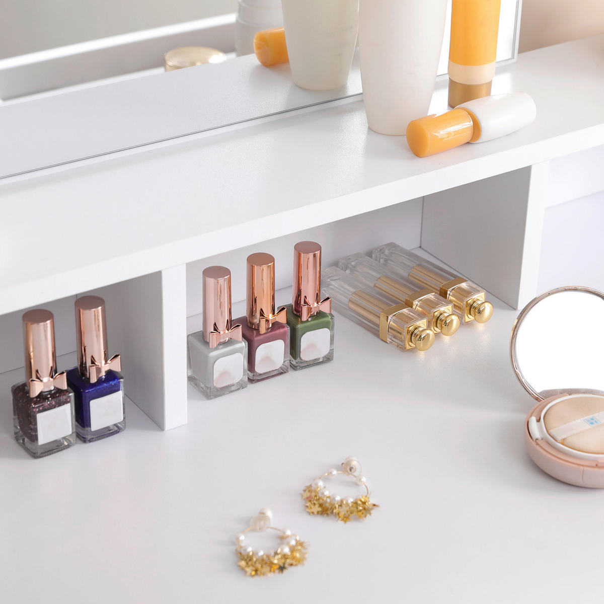 SCHMINKTISCH Weiß  - Weiß, Trend, Glas/Holzwerkstoff (80/40/140cm) - Boxxx