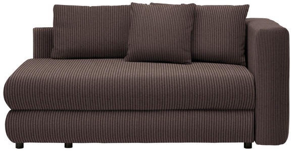 RÉCAMIERE in Cord Braun - Schwarz/Braun, Design, Kunststoff/Textil (171/71-88/93cm) - Cantus