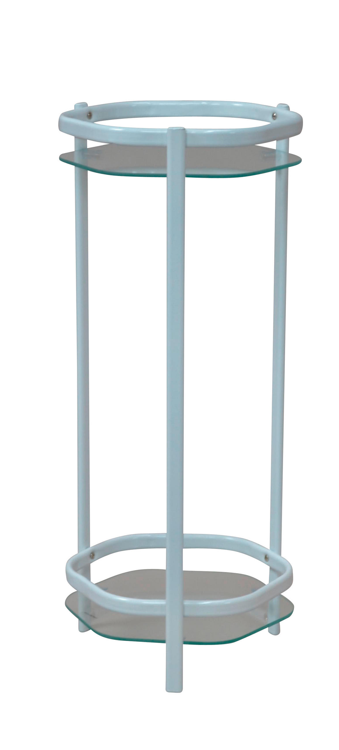 BLUMENTISCH Metall, Glas  - Weiß, Design, Glas/Metall (28/28/66cm) - Metzeler