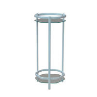 BLUMENTISCH Glas, Metall  - Weiß, Design, Glas/Metall (28/28/66cm) - Metzeler
