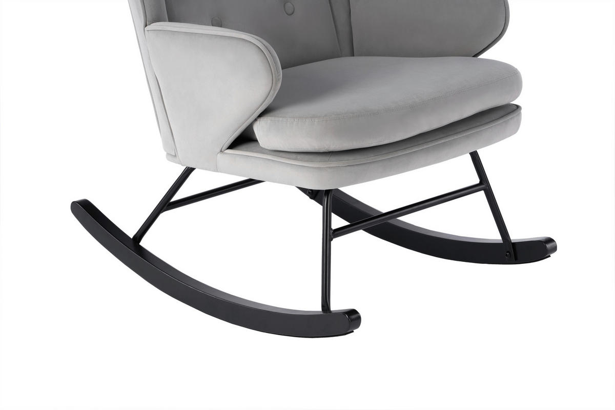 SCHAUKELSTUHL in Grau  - Grau, Design, Holz/Textil (65/95/86cm) - Kayoom