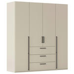 DREHTÜRENSCHRANK 201/223/61 cm,  in Champagner, 4-türig  - Champagner/Schwarz, Basics, Holzwerkstoff/Metall (201/223/61cm) - Novel