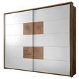 SCHWEBETÜRENSCHRANK 280/230/65 cm 2-türig Weiß, Wildeiche  - Chromfarben/Wildeiche, KONVENTIONELL, Holzwerkstoff/Metall (280/230/65cm) - Carryhome
