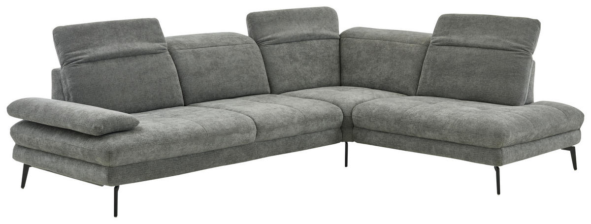 Colțar, textil, gri - negru/gri, Design, metal/textil (311/235cm) - Beldomo Style